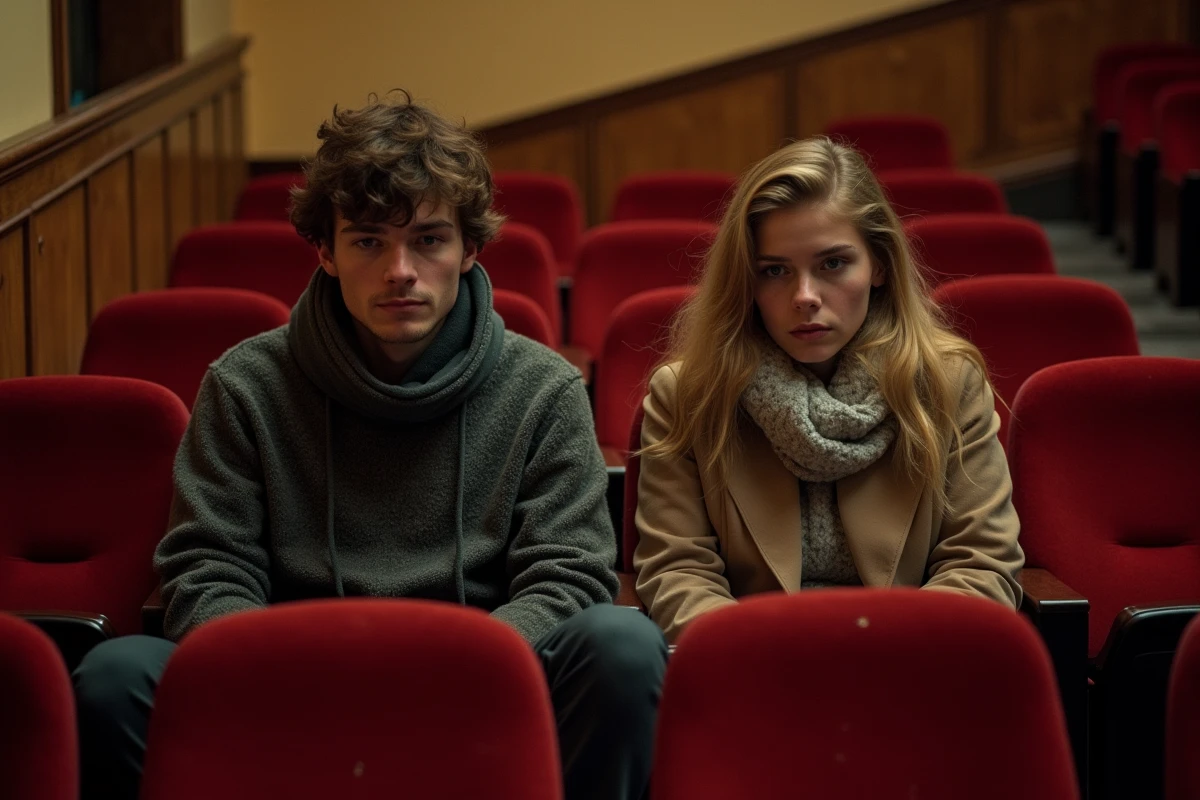 Deux amis assis dans le balcon du théâtre Mogador