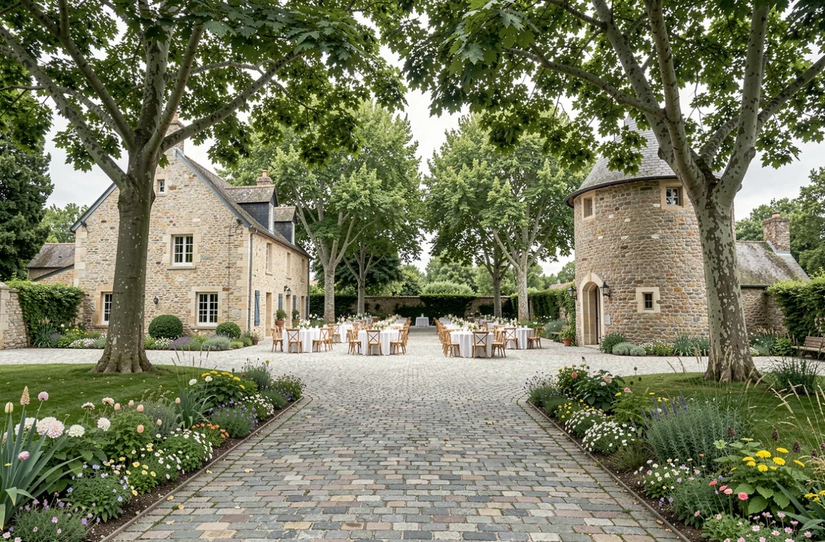 La Claire Fontaine et le Clos du Colombier, deux espaces de réception complémentaires reliés par un jardin en pierre et verdure