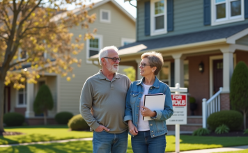 Acheter une maison : est-ce le bon moment ? Conseils et décision Couple devant une maison à vendre dans un quartier résidentiel