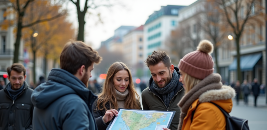 Meilleure planification urbaine : pays à privilégier pour un urbanisme efficace Groupe divers d'adultes dans une ville moderne