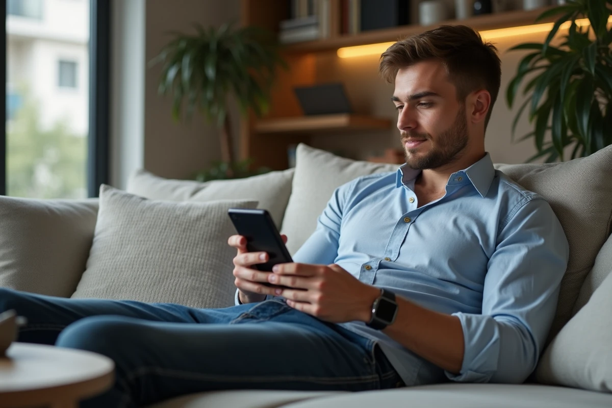 Jeune homme détendu s