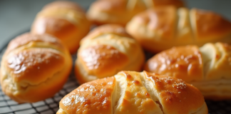 Choux pâtisseries dorés avec craquelin sur grille