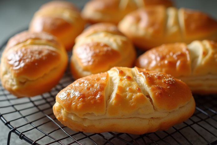 Choux pâtisseries dorés avec craquelin sur grille